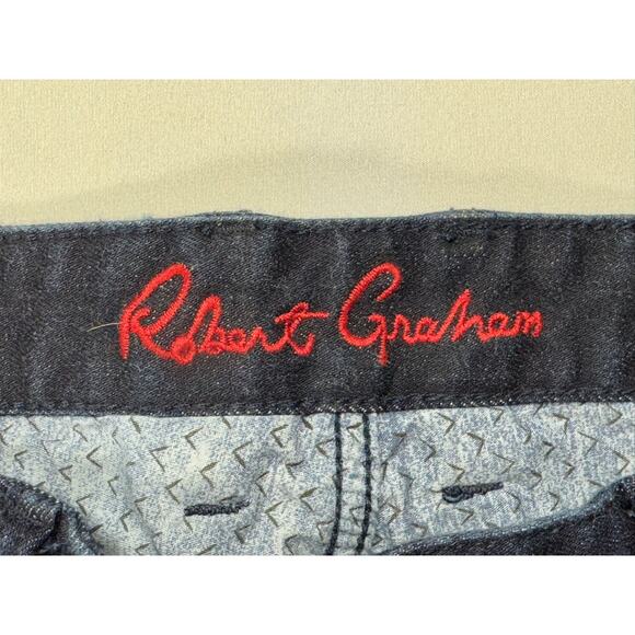 Robert Graham Men's Kipling Tailored Leg Stretch Blue Plaid Jeans - Size 32x26 - Picture 6 of 9